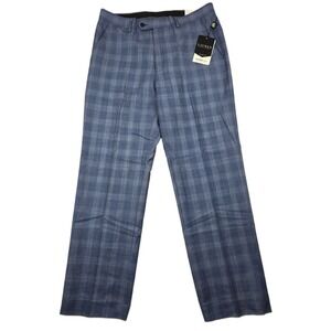 LRL Ralph Lauren Wool Dress‎ Pants Mens 33x32 Blue Plaid Classic-Fit $190 NEW